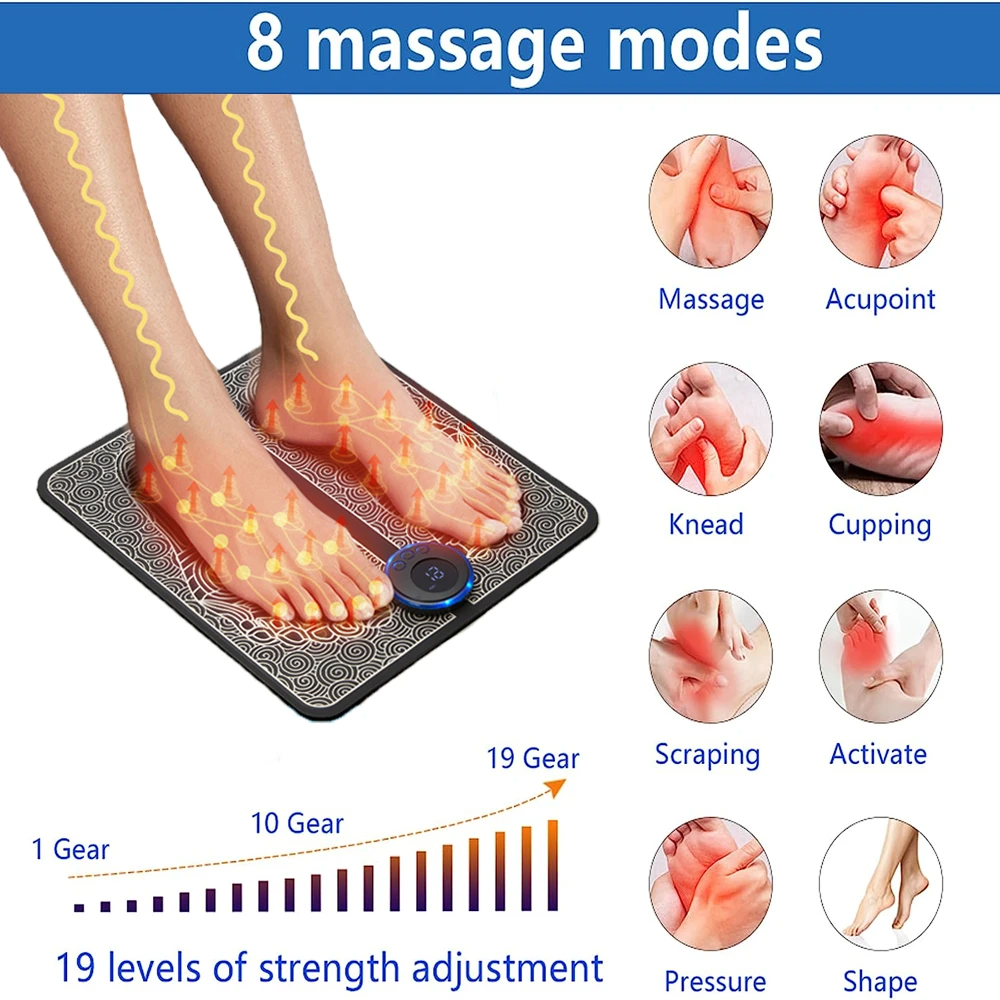 EMS Leg & Foot Massager with Muscle Pain Relief
