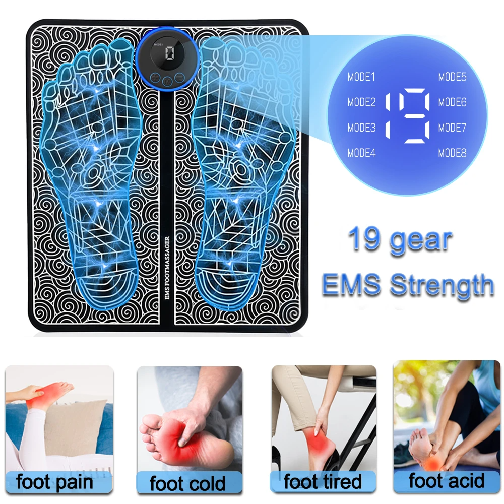 EMS Leg & Foot Massager with Muscle Pain Relief