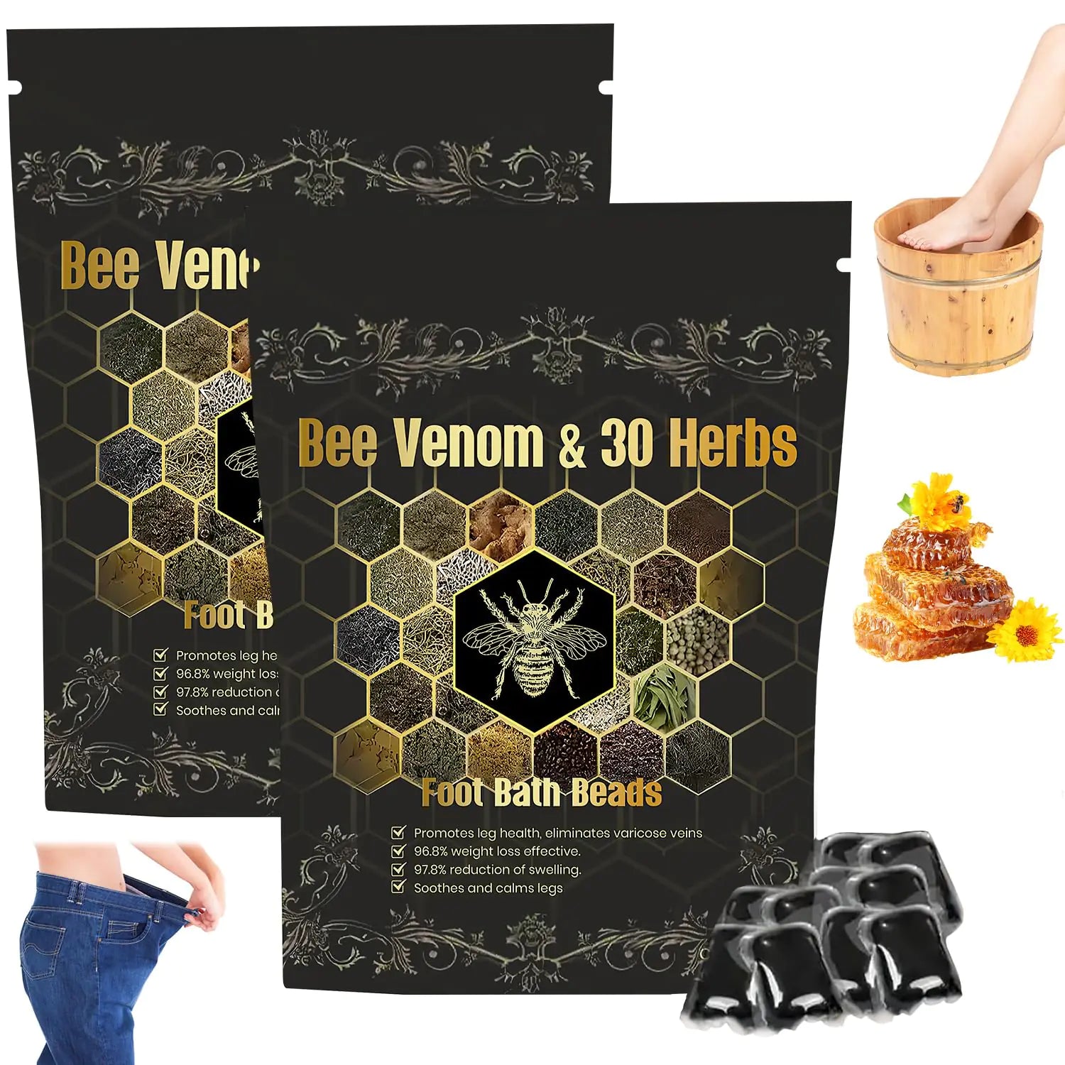 Revitalize & Firm — Bee Venom + 30-Herb Foot Bath Beads